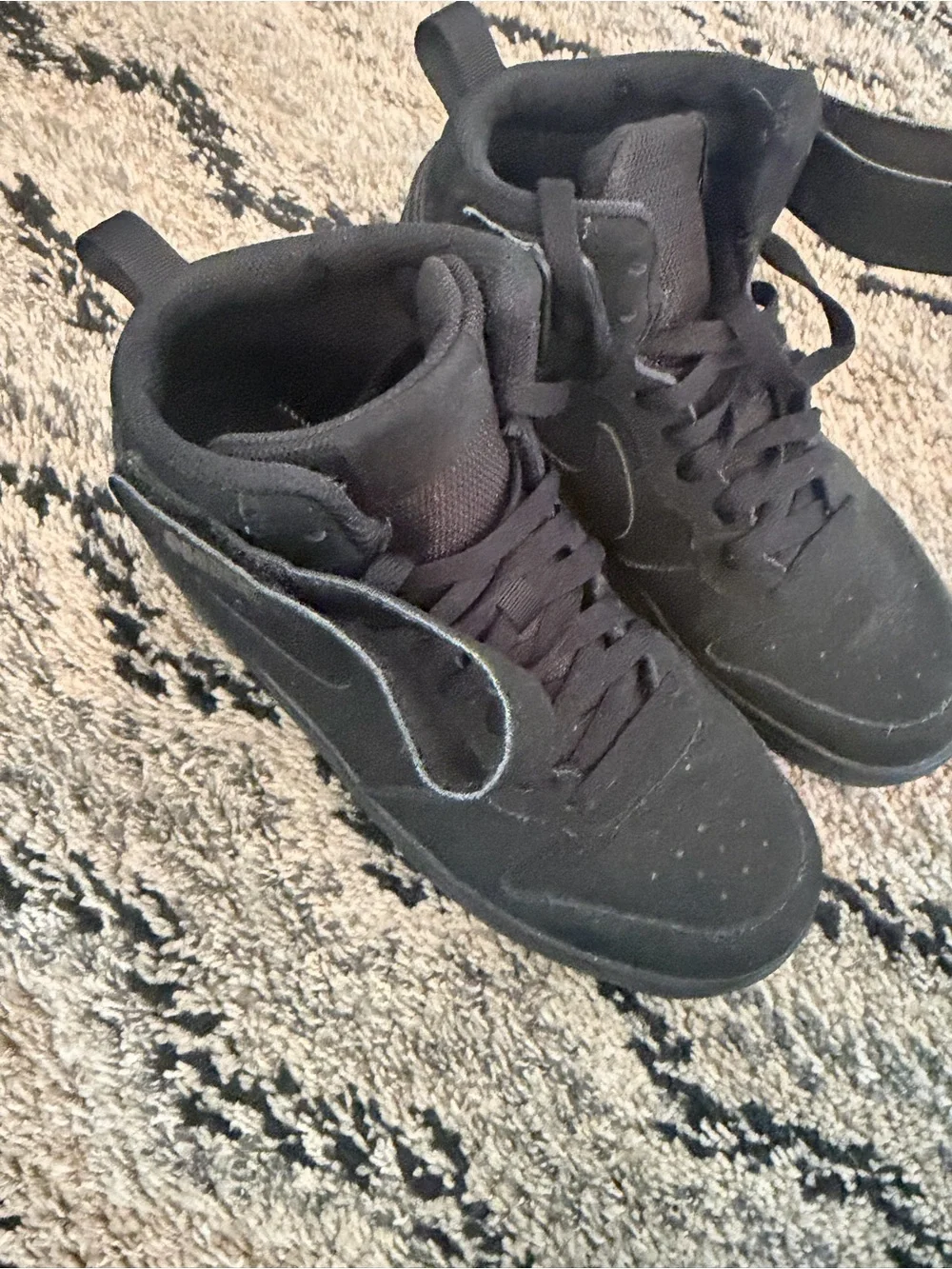 Nike Black High-Top Strap Lace-Up Sneakers